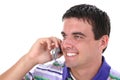 Attractive Young Man On Cellphone With Smile Royalty Free Stock Photo