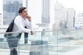 Attractive young man is communicating on the Royalty Free Stock Photo