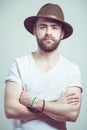 Attractive young man with hat