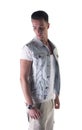 Attractive young man with jeans gilet (vest) Royalty Free Stock Photo