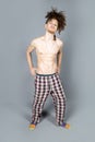 Young athletic ginger in pyjamas man studio portrait Royalty Free Stock Photo