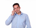 Attractive young man talking on his cellphone Royalty Free Stock Photo