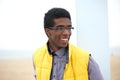 Attractive young man wearing glasses outdoors Royalty Free Stock Photo