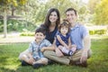 Attractive Young Mixed Race Family Outdoor Park Portrait