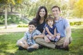 Attractive Young Mixed Race Family Park Portrait Royalty Free Stock Photo