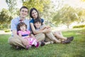 Attractive Young Mixed Race Family Park Portrait Royalty Free Stock Photo