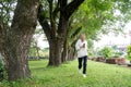 muslim woman running outdoor during ramadan fasting