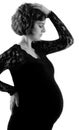 Attractive young pregnant woman on white background Royalty Free Stock Photo