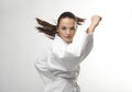 Attractive young women in a karate pose Royalty Free Stock Photo
