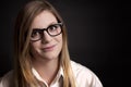 Attractive Young Woman With Black Frame Glasses