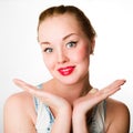 Attractive young woman with blond hair and red lips Royalty Free Stock Photo
