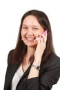 Attractive young woman calling by cellular phone Royalty Free Stock Photo