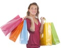 Attractive young woman holding several shoppingbag Royalty Free Stock Photo