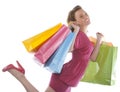 Attractive young woman holding several shoppingbag Royalty Free Stock Photo