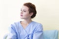 Attractive young woman patient thinking and dream about life on hospital Royalty Free Stock Photo