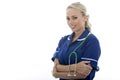 Attractive Young Woman Posing As A Doctor or Nurse Royalty Free Stock Photo