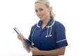 Attractive Young Woman Posing As A Doctor or Nurse Royalty Free Stock Photo