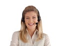 Attractive young woman smiling with headset on Royalty Free Stock Photo