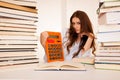 Attractive young woman student studi math Royalty Free Stock Photo