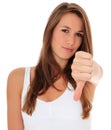 Attractive young woman thumbs down Royalty Free Stock Photo
