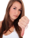 Attractive young woman thumbs down Royalty Free Stock Photo