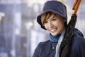 Attractive young woman with umbrella