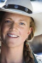 Attractive Young Woman Wearing Cowboy Hat Royalty Free Stock Photo