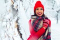 Attractive young woman in wintertime outdoor - Image
