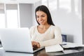 Attractive young woman working with laptop computer Royalty Free Stock Photo