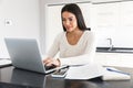 Attractive young woman working with laptop computer Royalty Free Stock Photo