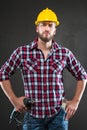 Attractive young workman with drill