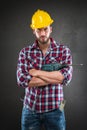 Attractive young workman with drill