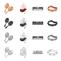 Attributes, concert, holiday and other web icon in cartoon style.Music, ensemble, entertainment icons in set collection. Royalty Free Stock Photo