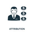 Attribution icon. Simple element from affiliate marketing collection. Filled Attribution icon for templates Royalty Free Stock Photo