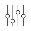 Attunement, icon in line design. Attunement, alignment, balance, harmony, resonance, synchronization, tuning on white