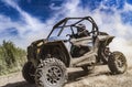 ATV adventure. Buggy extreme ride on dirt track. UTV Royalty Free Stock Photo