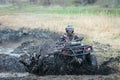 ATV, buggy, quad and UTV offroad vehicle rally in dust with mud splash. Extreme, adrenalin. 4x4