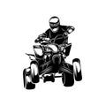 ATV logo vector, Quad bike competition logo vector illustration, Silhouette design Royalty Free Stock Photo