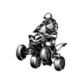 ATV logo vector, Quad bike competition logo vector illustration, Silhouette design Royalty Free Stock Photo