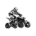 ATV logo vector, Quad bike competition logo vector illustration, Silhouette design Royalty Free Stock Photo