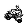 ATV logo vector, Quad bike competition logo vector illustration, Silhouette design Royalty Free Stock Photo