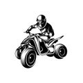 ATV logo vector, Quad bike competition logo vector illustration, Silhouette design