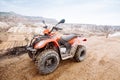 ATV Quad Bike in front of mountains landscape Royalty Free Stock Photo