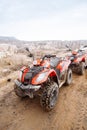 ATV Quad Bike in front of mountains landscape Royalty Free Stock Photo