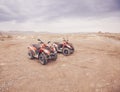 ATV Quad Bike in front of mountains landscape Royalty Free Stock Photo