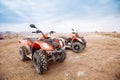 ATV Quad Bike in front of mountains landscape Royalty Free Stock Photo