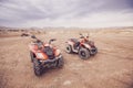 ATV Quad Bike in front of mountains landscape Royalty Free Stock Photo