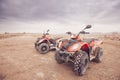 ATV Quad Bike in front of mountains landscape Royalty Free Stock Photo