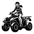 ATV Quad Bike and Sexy Girl - Extreme Dirt Bike 4x4 - Clipart, Vector Design Royalty Free Stock Photo