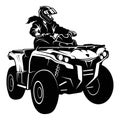 ATV Quad Bike and Sexy Girl - Extreme Dirt Bike 4x4 - Clipart, Vector Design Royalty Free Stock Photo